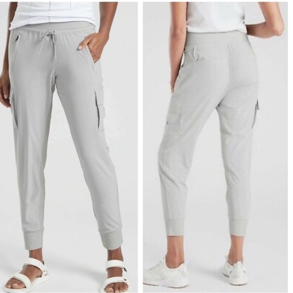 Athleta Pants - Athleta Sutton Jogger Cargo Pants Silver Gray Travel Minimalist Size 0